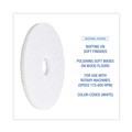 Cleaning & Janitorial Accessories | Boardwalk BWK4015WHI 15 in. Diameter Polishing Floor Pads - White (5/Carton) image number 4