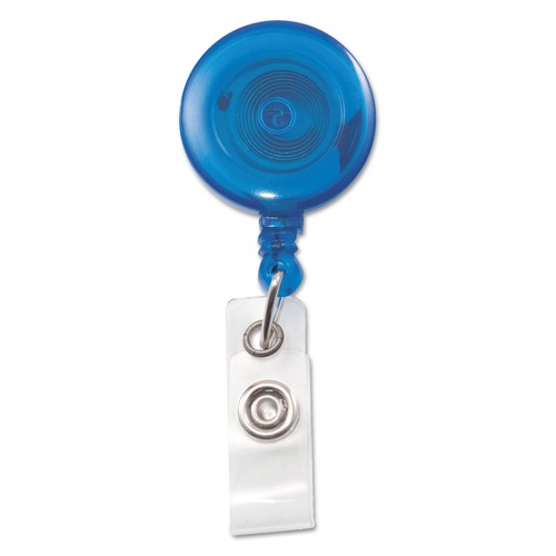 Label & Badge Holders | Advantus 75472 30 in. Extension Translucent Retractable ID Card Reel - Blue (12/Pack) image number 0
