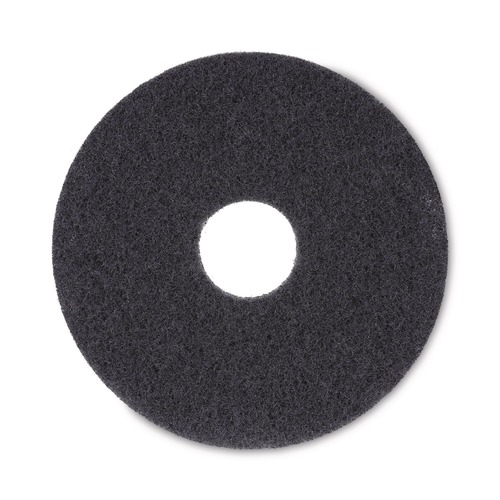 Labor Day Sale | Boardwalk BWK4013BLA 13 in. Diameter Stripping Floor Pads - Black (5/Carton) image number 0
