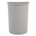 Trash & Waste Bins | Rubbermaid Commercial FG352000GRAY 21 Gallon Plastic Half-Round Untouchable Waste Container - Gray image number 0