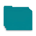 File Folders | Smead 10291 1/3-Cut Tabs Assorted Letter Size 0.75 in. Expansion Interior File Folders - Teal (100/Box) image number 1