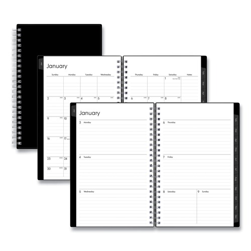Notebooks & Pads | Blue Sky 111291 8 in. x 5 in. 12-Month (Jan-Dec 2026) Enterprise Weekly/Monthly Planner - Black Cover image number 0