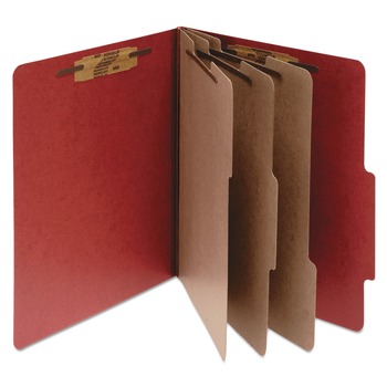 ACCO A7015038 4 in. Expansion Pressboard Letter Size 8-Fastener Classification Folders - Earth Red Exterior (10/Box)
