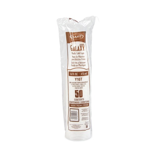 Cups and Lids | Dart Y16T 16 oz. High-Impact Polystyrene Cold Cups - Translucent (50/Pack) image number 0