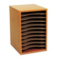 Office Filing Cabinets & Shelves | Safco 9419MO 11 Compartments 10.63 in. x 11.88 in. x 16 in. Wood Vertical Desktop Sorter - Medium Oak image number 0