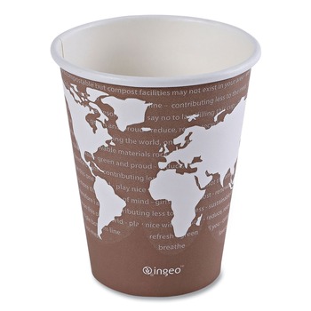 Eco-Products EP-BHC8-WAPK 8 oz. World Art Renewable and Compostable Hot Cups - Plum (50/Pack)