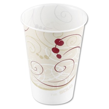 SOLO R7N-J8000 Symphony Design 7 oz. Wax Coated Paper Cups - Beige/White (2000/Carton)
