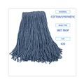 Mops | Boardwalk BWK2020B #20 Cut-End Cotton/Synthetic Fiber Standard Mop Head - Blue (12/Carton) image number 3