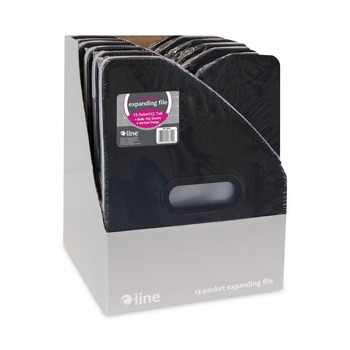 C-Line 58810 10 in. Expansion 13 Sections 1/12-Cut Tabs Vertical Expanding File - Letter Size, Black