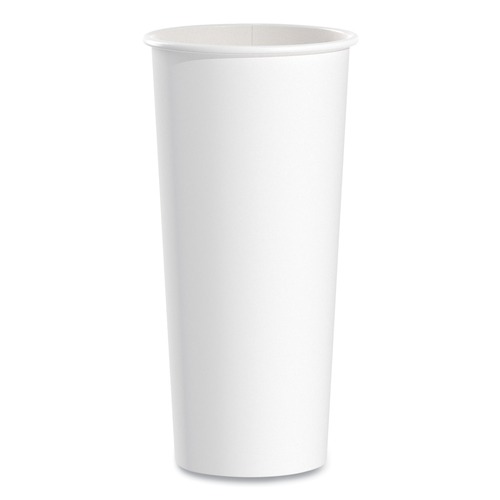 Cups and Lids | SOLO 424WN-2050 24 oz Single-Sided Poly Paper Hot Cups - White (500/Carton) image number 0