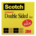 Packing Tapes | Scotch 665-2PK 1 in. Core 0.5 in. x 75 ft. Double-Sided Tape - Clear (2/Pack) image number 1