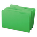 File Folders | Smead 17134 0.75 in. Expansion Assorted 1/3-Cut Tabs Legal Size Reinforced Top Tab Colored File Folders - Green (100/Box) image number 1