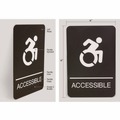 Floor Signs & Safety Signs | Headline Sign 7787 6 x 9 Accessible ADA Sign - Black Face/White Graphics image number 3