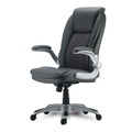 Office Chairs | Alera ALELT4219 Leithen Bonded Leather Midback Chair Supports Up to 275 lbs. - Gray/Silver image number 2