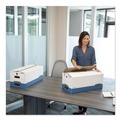 Boxes & Bins | Bankers Box 0070409 12 in. x 24.13 in. x 10.25 in. STOR/FILE Medium-Duty Strength Storage Boxes for Letter Files - White/Blue (20/Carton) image number 4