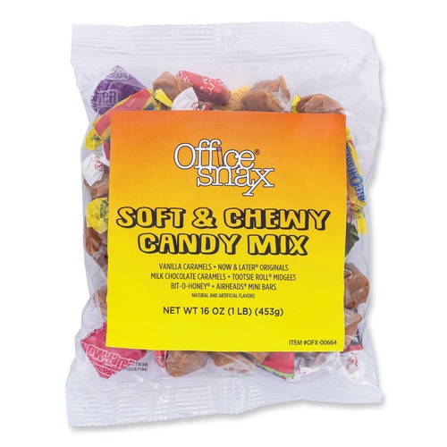 Candy, Gum & Mints | Office Snax 00664 1 lb. Bag Candy Assortments - Soft and Chewy Candy Mix image number 0