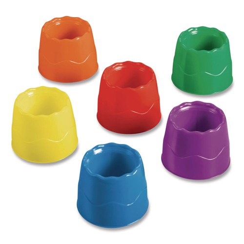 Arts & Crafts Supplies | Prang X94010 Stable Water Pot Set, 8 oz, Assorted Colors, 6/Pack image number 0
