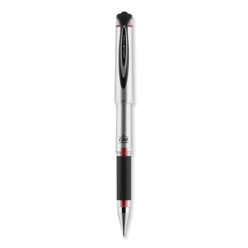 Back to School Sale | uni-ball 65802 1 mm Bold Stick Red Ink 207 Impact Gel Pen - Silver/Black/Red Barrel (1-Dozen) image number 0