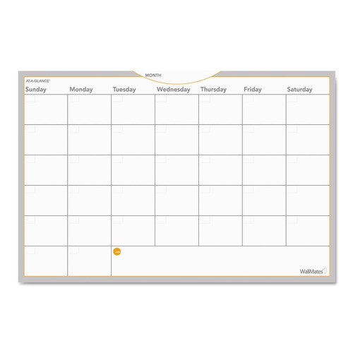 Bulletin Boards | AT-A-GLANCE AW602028 WallMates Undated Self-Adhesive 36 in. x 24 in. Dry Erase Monthly Planning Surfaces - White/Gray/Orange Sheets image number 0
