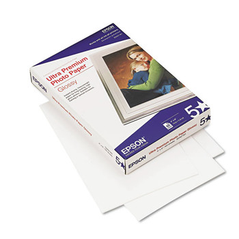 PHOTO PAPER | Epson S042181 Ultra Premium Glossy Photo Paper, 11.8 Mil, 4 X 6, Glossy Bright White, 60/pack