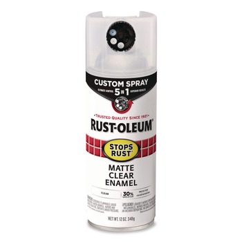 Rust-Oleum 376868 Stops Rust 5-in-1 Spray Paint, Matte Clear, 12 oz Aerosol Can, 6/Carton