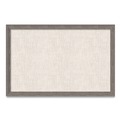 Bulletin Boards | U Brands 4891U00-01 35 in. x 23 in. Linen Bulletin Board with Rustic Frame - Beige Surface, Brown Frame image number 0
