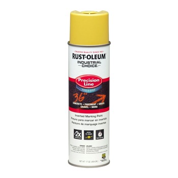 Rust-Oleum RST203034CT 17 oz. Aerosol Can Industrial Choice Precision Line Marking Paint - Flat High-Visibility Yellow (12/Carton)