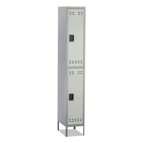 Office Filing Cabinets & Shelves | Safco 5523GR 12 in. x 18 in. x 78 in. Double-Tier Locker - Two-Tone Gray image number 0