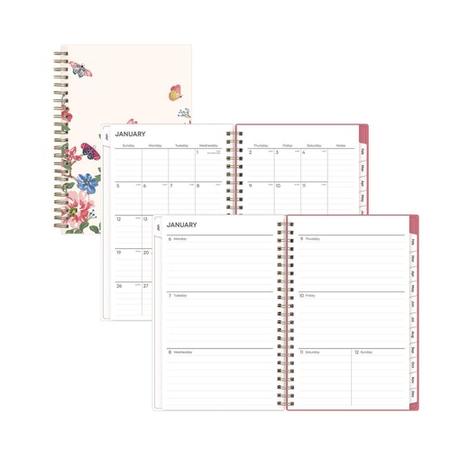 Notebooks & Pads | Blue Sky 140196 8 in. x 5 in. 12-Month (Jan-Dec 2026) Fly By Frosted Weekly/Monthly Planner - Blush/Pink Cover image number 0