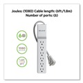 Surge Protectors | Belkin BE106000-06R 720 J 6 AC Outlets 6 ft. Cord Home/Office Surge Protector with Rotating Plug - White image number 3