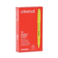 Highlighters | Universal UNV08851 Chisel Tip Pocket Highlighters - Fluorescent Yellow (1 Dozen) image number 1