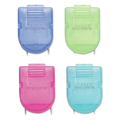 Desk Shelves | Advantus 75307 40 Sheet Capacity Wall Clips for Fabric Panels - Assorted Cool Colors (20/Box) image number 0