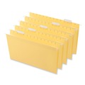 File Folders | Universal UNV14219 1/5-Cut Tab Deluxe Bright Color Hanging File Folders - Legal Size, Yellow (25/Box) image number 1
