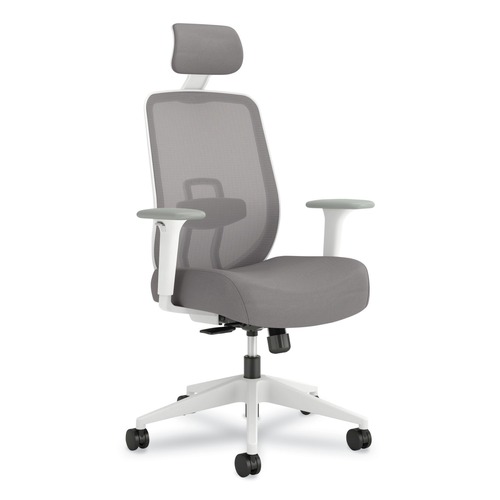 Office Chairs | HON HPTCC1T1UM.WHT Altern Mesh Back Task Chair, 17.95 to 21.1 Seat Height, Gray Seat, Gray/White Back, White Base image number 0