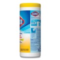 Hand Wipes | Clorox 01594 7 in. x 8 in. 1-Ply Disinfecting Wipes - Crisp Lemon, White (35/Canister) image number 3