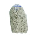 Mops | Boardwalk BWK720C 20 oz. Economical Lie-Flat Cotton Fiber Mop Head - White (12/Carton) image number 2