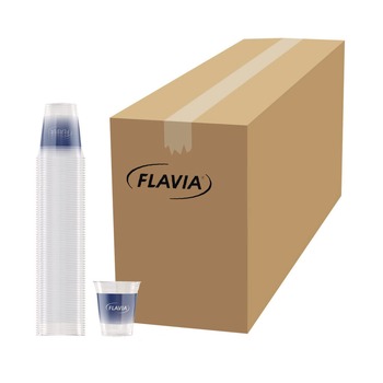 FLAVIA 25200058 12 oz Blue Band Flavia Logo Cold Cups - Clear/Blue (900/Carton)