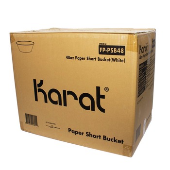Karat FP-PSB48 7.99 in. x 2.4 in. 48 oz. Paper Food Bucket - White (270/Carton)