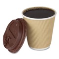 Cups and Lids | Karat C-KRC510 10 oz Ripple Hot Cups - Kraft/White (500/Carton) image number 2