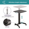 Office Desks & Workstations | Kantek STS300B 23.5 in. x 20.5 in. x 29.75 in. to 44.25 in. Mobile Sit-to-Stand Desk - Black image number 2