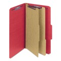 File Folders | Smead 19031 Six SafeSHIELD Fasteners 2 Dividers Legal Size Six-Section Pressboard Top Tab Classification Folders - Bright Red (10/Box) image number 0