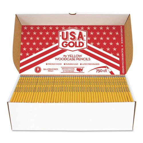 Pencils | Cra-Z-Art 858442P HB No. 2 School Pencils - Black Lead/Yellow Barrel (750/Box) image number 0