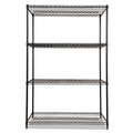Just Launched | Alera ALESW504824BL 48 in. x 24 in. x 72 in. NSF Certified Industrial Four-Shelf Wire Shelving Kit - Black image number 1
