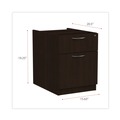 Office Desks & Workstations | Alera ALEVA552222ES 15.63 in. x 20.5 in. x 19.25 in. Valencia Series 2-Drawer Hanging File Pedestal - Espresso image number 6