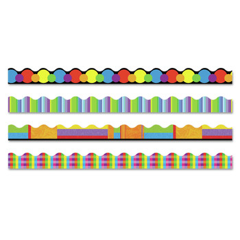  | TREND T92908 Terrific Trimmers 2.25 in. x 39 in. Variety Set Board Trim - Assorted Color Basics (48/Set)