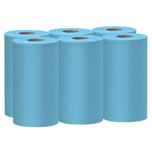 Cleaning Cloths | WypAll 35431 X60 13.5 in. x 19.6 in. Cloths - Small, Blue (130/Roll, 6 Rolls/Carton) image number 0