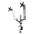 Monitor Stands | Kantek MA320 360 Degree Rotation/105 Degree Tilt/360 Degree Pan Supports 20 lbs. Multi-Directional Dual Monitor Arm for 30 in. Monitors - Silver/White image number 1