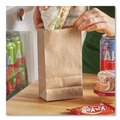 Paper Bags | Ross & Wallace Paper Products 100302500PK/BL 4.13 in. x 2.63 in. x 7.88 in. #2 Size Grocery Paper Bags - Kraft (500/Bundle) image number 2
