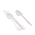 Cutlery | Pactiv Corp. FKSWCH Plastic Mediumweight Spoon Individually Wrapped Fieldware Cutlery - White (1000/Carton) image number 1