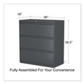 Office Filing Cabinets & Shelves | Alera 25491 36 in. x 18.63 in. x 40.25 in. 3 Legal/Letter/A4/A5 Size Lateral File Drawers - Charcoal image number 5